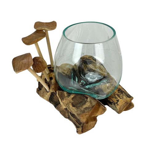 Handcrafted glass vase with - glass,
